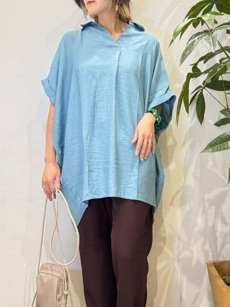 misakiさんの「SHOO･LA･RUE｜【ひんやり】すっきりきれいに体型カバー コクーンシルエットワンピース」を使ったコーディネート