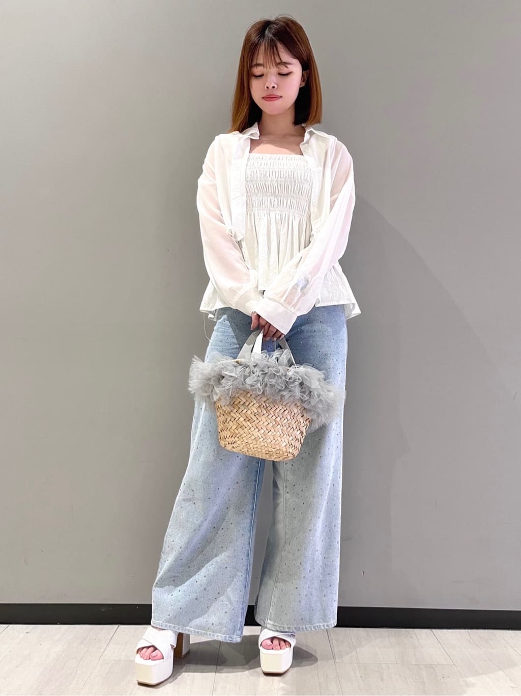 RISAさんの「ESPERANZA｜チュールフリンジカゴバッグ」を使ったコーディネート