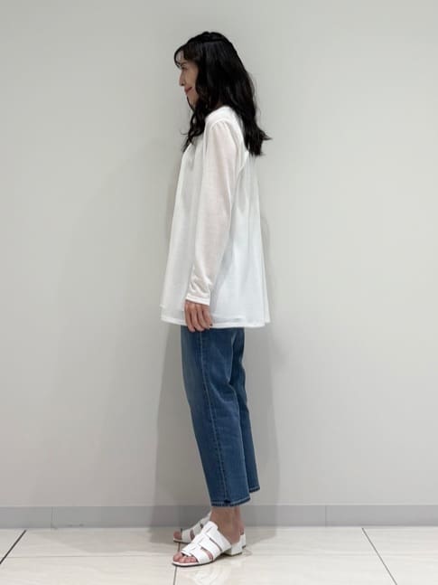 kayoさんの「INDIVI｜【洗える／レイヤードにも活躍】ペプラムインナートップス」を使ったコーディネート