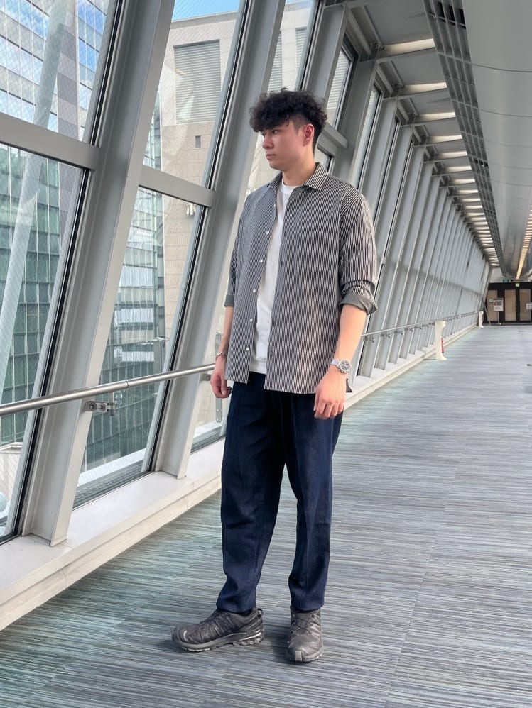 Tsubasaさんの「TAKEO KIKUCHI｜【抗菌防臭／5サイズ展開】ハイゲージポンチ Tシャツ」を使ったコーディネート
