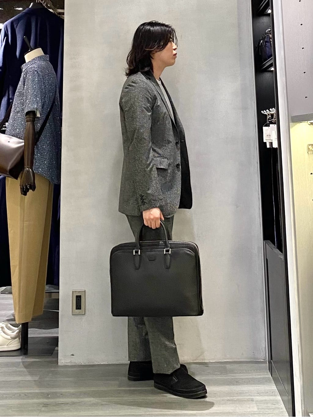 nishiさんの「TAKEO KIKUCHI｜【抗菌防臭】COOL DOTS（R）ドビープリント ジャケット」を使ったコーディネート