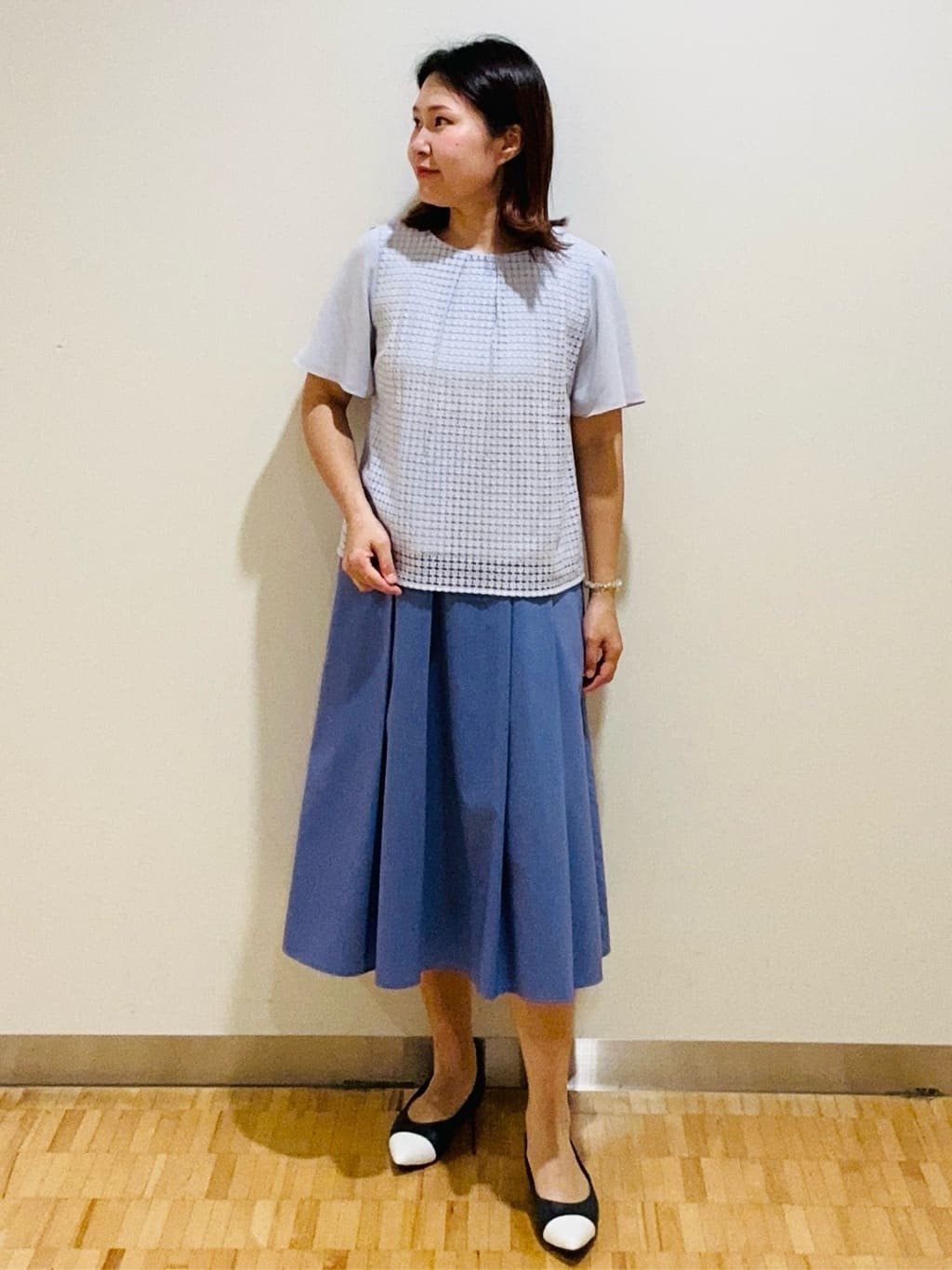 haseさんの「Reflect｜◆【夏SALE／手洗い可】幾何柄レースブラウス」を使ったコーディネート