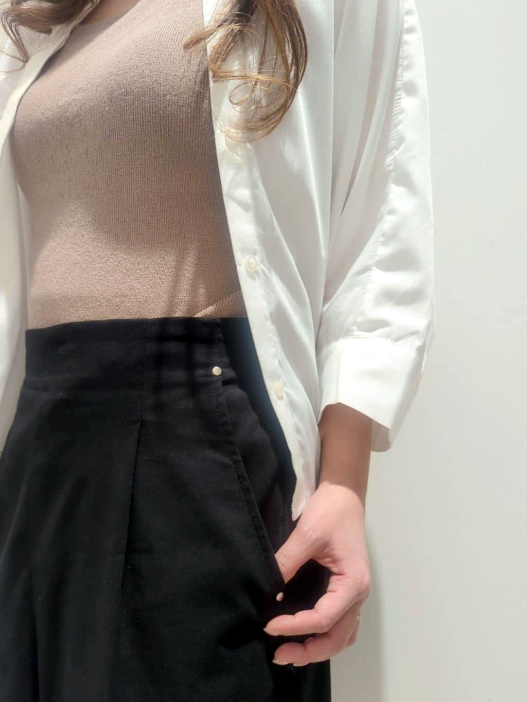 miki⑅⁠˖⁠♡さんの「grove｜サマーハイパーストレッチワイドパンツ」を使ったコーディネート
