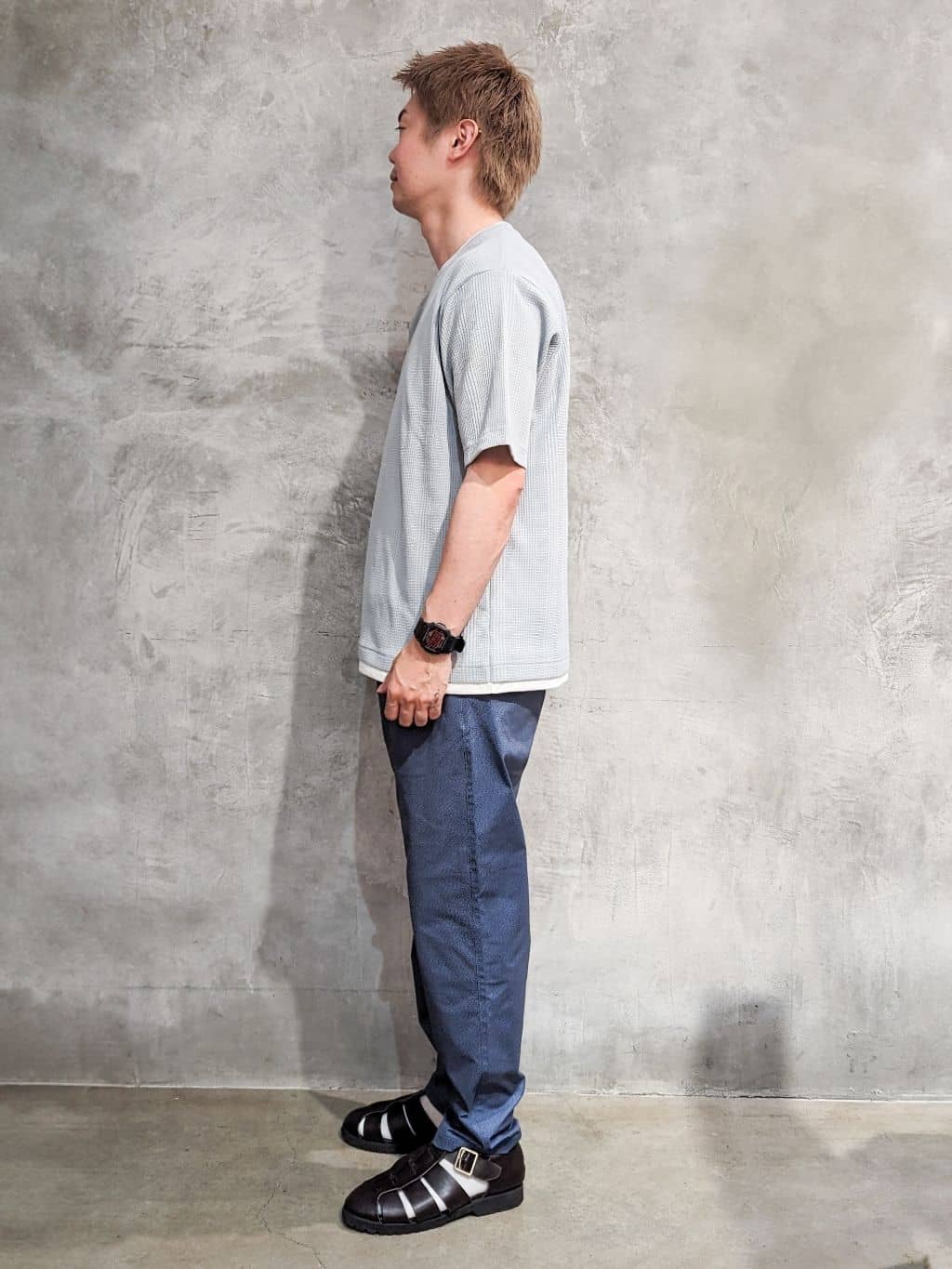 daiさんの「THE SHOP TK｜ランダムワッフル半袖Tシャツ 【洗濯機ＯＫ】」を使ったコーディネート
