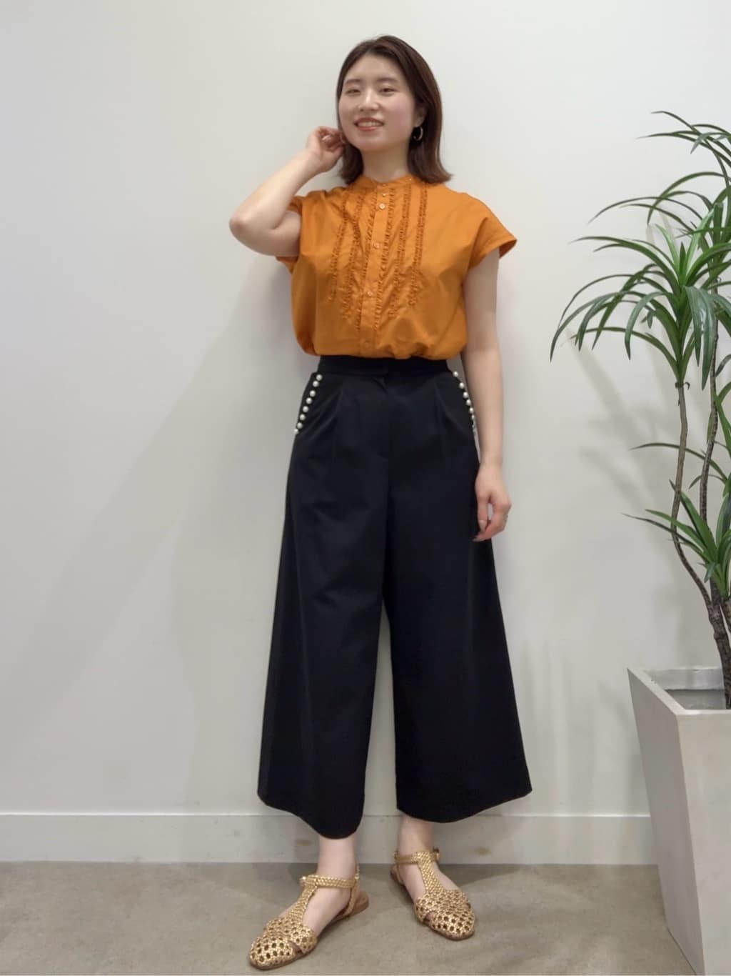 Suma Una本部スタッフさんの「SunaUna｜◆【ウエストゴム】ガウチョパンツ」を使ったコーディネート