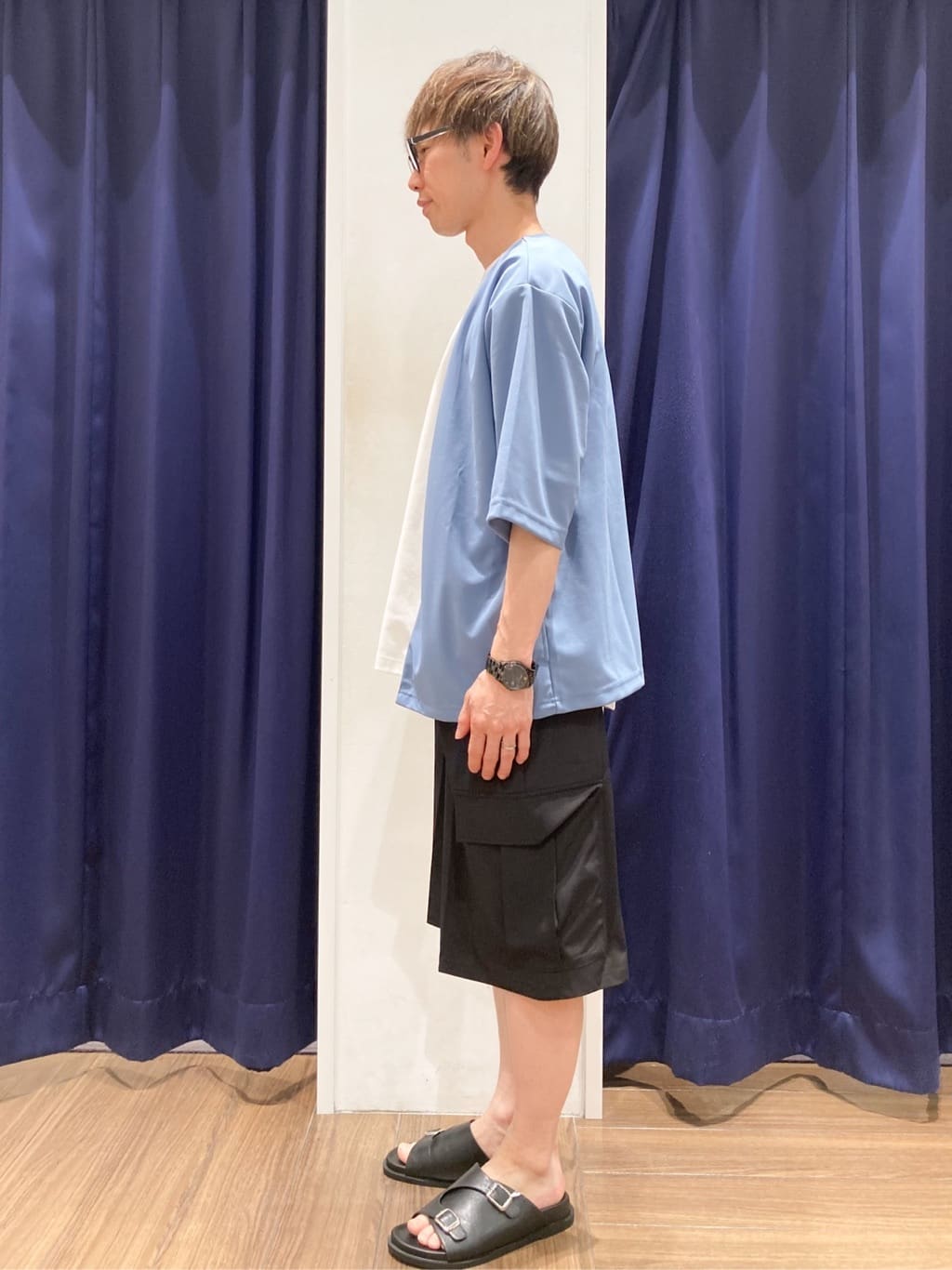 つーじーさんの「THE SHOP TK｜五分袖カーディガン+半袖Tシャツセットアイテム 洗濯機OK」を使ったコーディネート