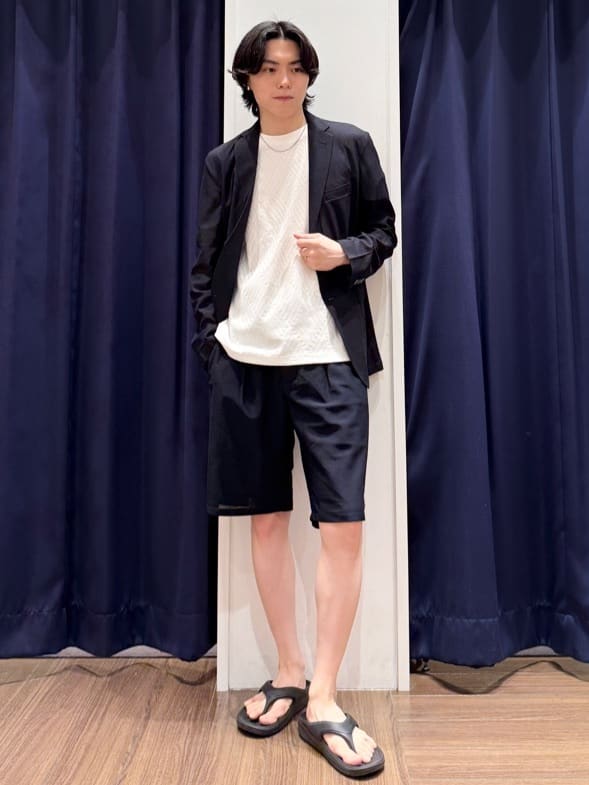Tightさんの「THE SHOP TK｜シャリルジャージ ジャケット　洗濯機OK/吸水速乾/イージーケア/セットアップ可」を使ったコーディネート
