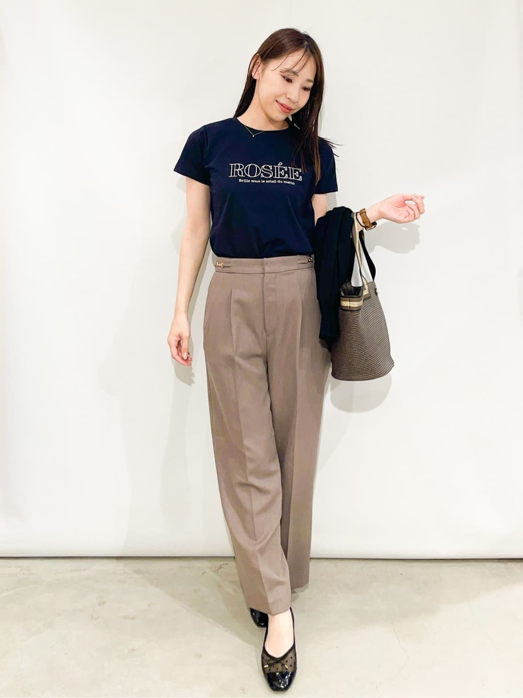sayaさんの「OPAQUE.CLIP｜◆バスケット調デザインテープトートバッグ」を使ったコーディネート