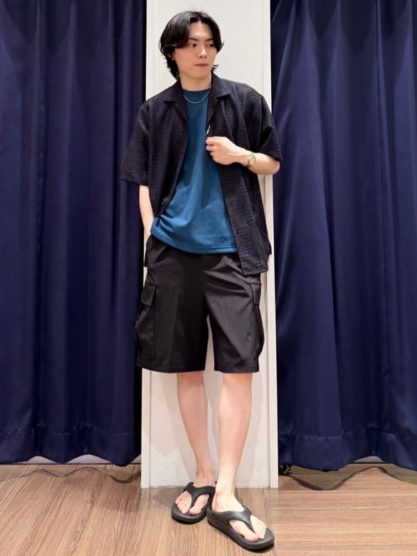 Tightさんの「THE SHOP TK｜ダイヤ柄プリント半袖シャツ【洗濯機OK/オーバーサイズ】」を使ったコーディネート