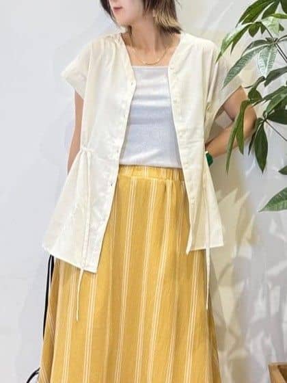 misakiさんの「SHOO･LA･RUE｜【S-LL】シルエットが変えられる ウエストリボンブラウス」を使ったコーディネート