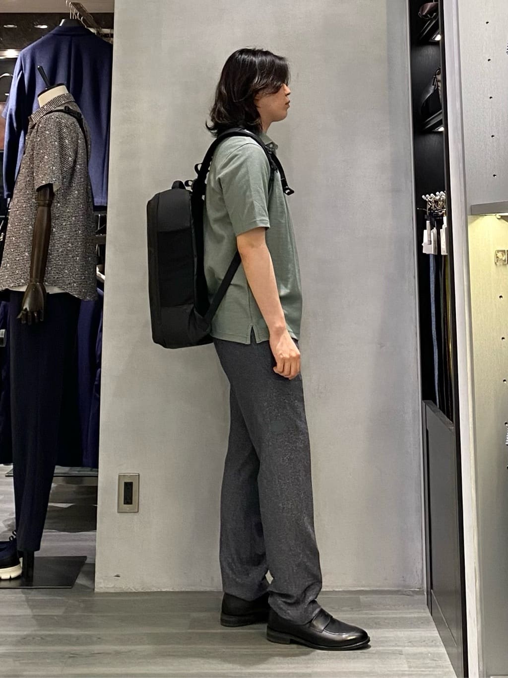 nishiさんの「TAKEO KIKUCHI｜【抗菌防臭／9色5サイズ展開】ハニカムメランジ ポロシャツ」を使ったコーディネート