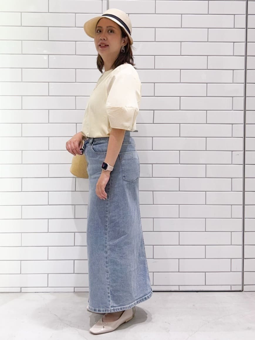 chicchi♪さんの「OPAQUE.CLIP｜◆《S-LLサイズ》ランタンスリーブトップス【UV／接触冷感／洗濯機洗い可】」を使ったコーディネート