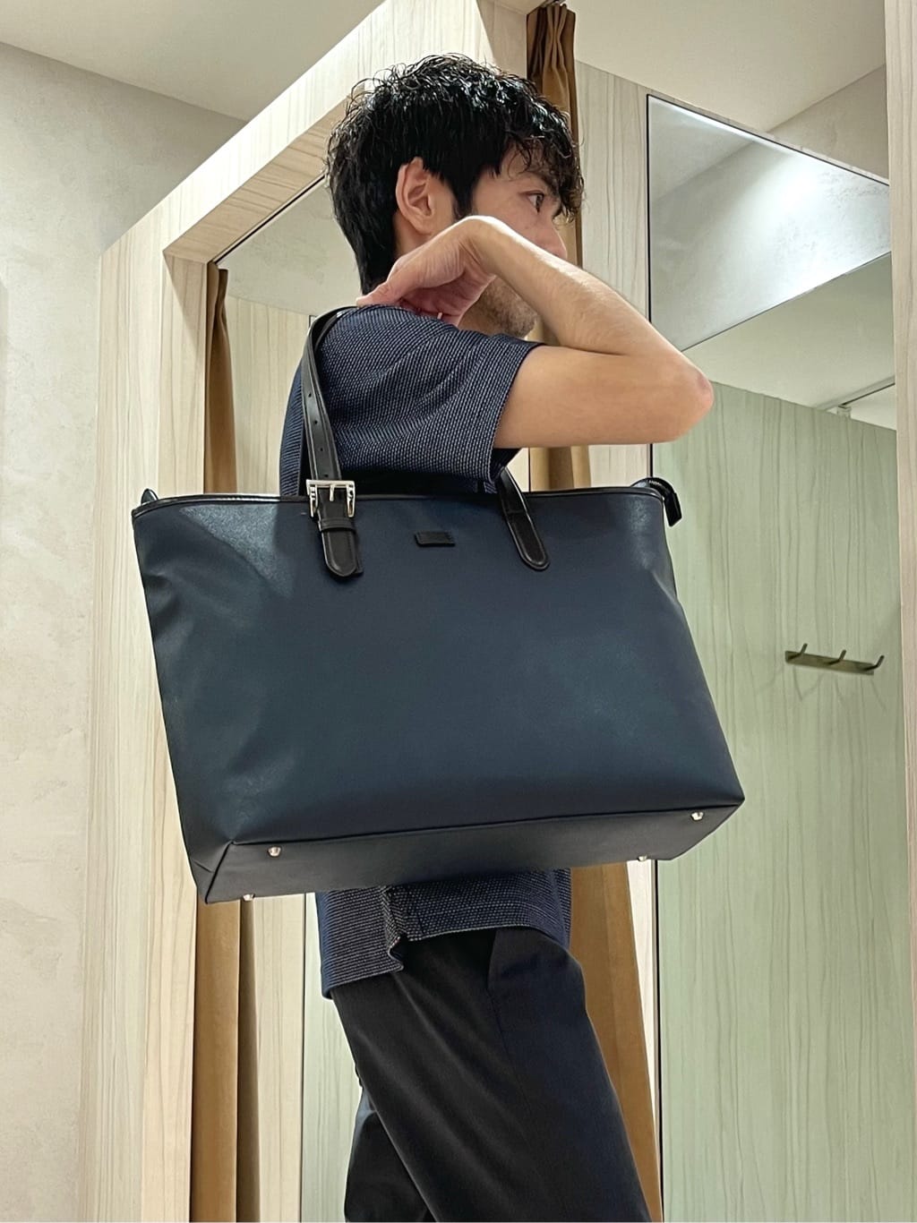 URAさんの「TAKEO KIKUCHI｜【抗菌防臭／9色5サイズ展開】ハニカムメランジ ポロシャツ」を使ったコーディネート