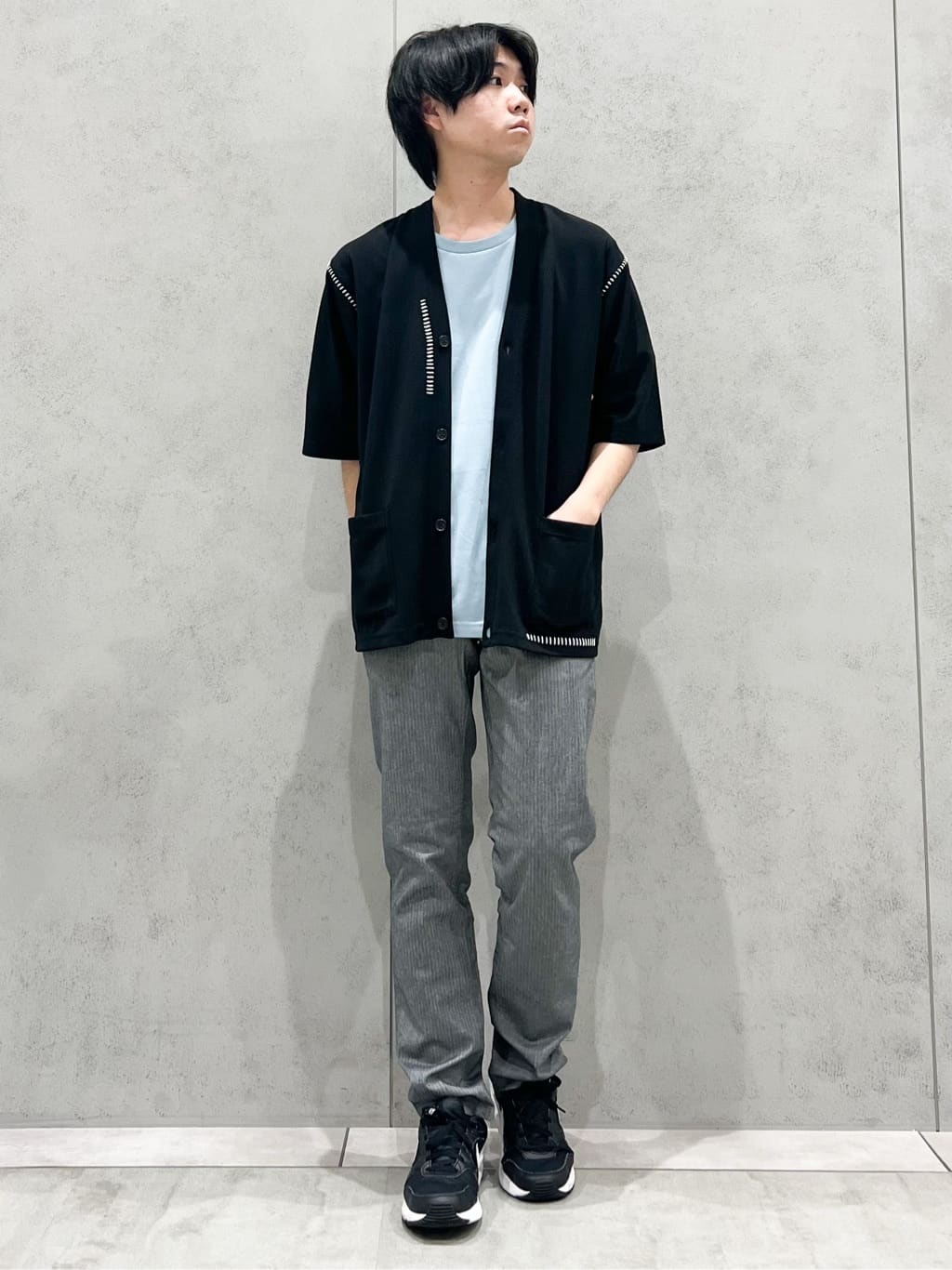 SHI-MAさんの「THE SHOP TK｜ツイルステッチ半袖カーディガン【洗濯機OK/接触冷感】」を使ったコーディネート