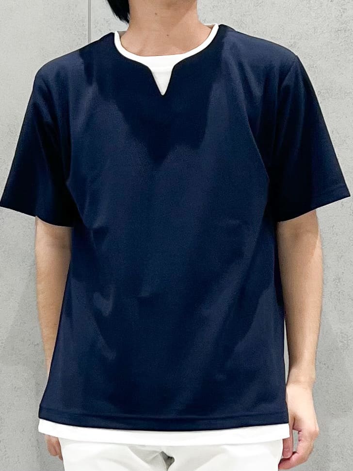 SHI-MAさんの「THE SHOP TK｜ツイルキーネック 半袖Tシャツ 接触冷感/洗濯機OK」を使ったコーディネート