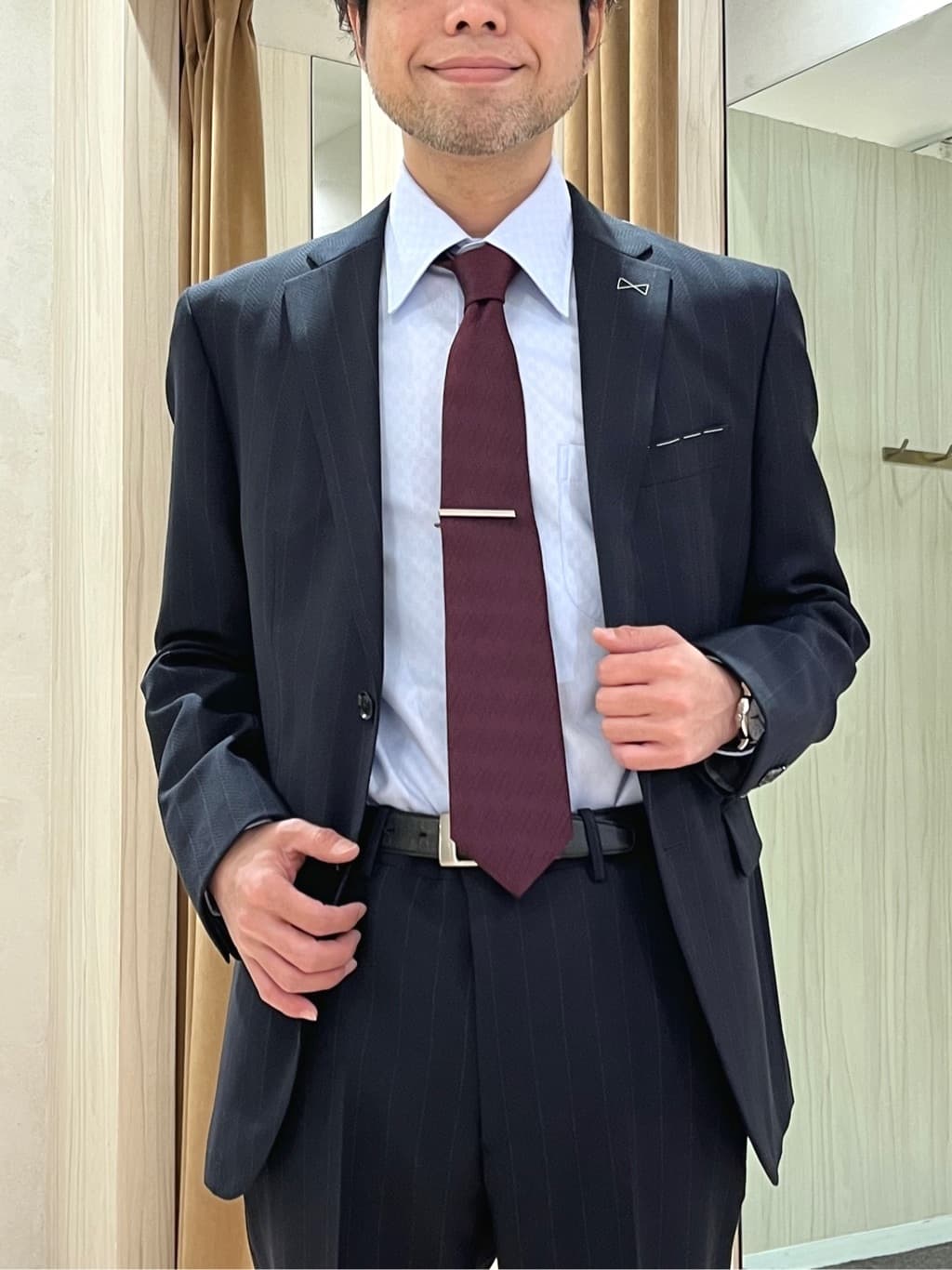 URAさんの「TAKEO KIKUCHI｜【THE FLAGSHIP】矢絣 ストライプ スーツ」を使ったコーディネート