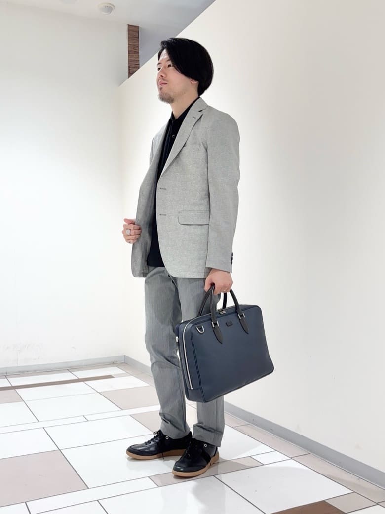 及川さんの「TAKEO KIKUCHI｜【抗菌防臭】COOL DOTS（R）ドビープリント ジャケット」を使ったコーディネート