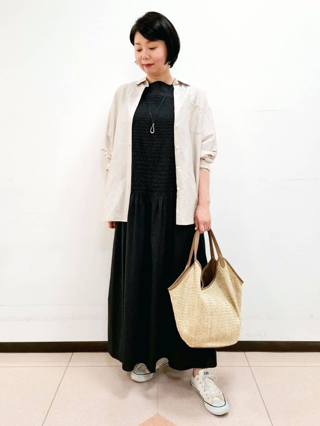 ねぎさんの「UNTITLED｜◆グラストップネックレス」を使ったコーディネート