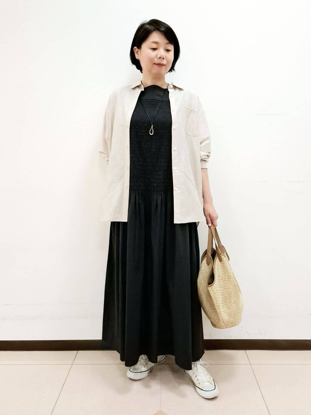 ねぎさんの「UNTITLED｜◆グラストップネックレス」を使ったコーディネート