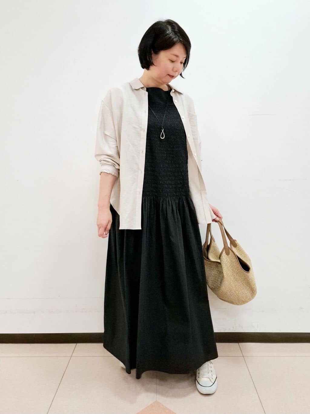 ねぎさんの「UNTITLED｜◆グラストップネックレス」を使ったコーディネート