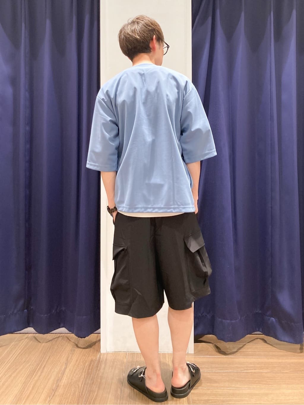 つーじーさんの「THE SHOP TK｜五分袖カーディガン+半袖Tシャツセットアイテム 洗濯機OK」を使ったコーディネート