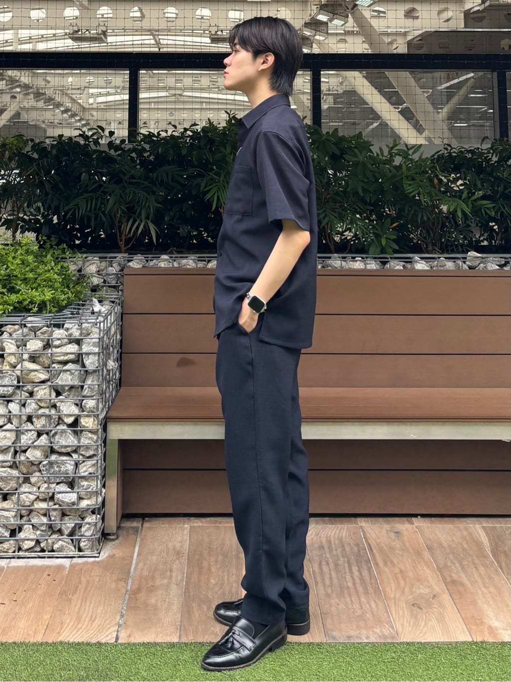 うらしーさんの「THE SHOP TK｜ツイルキーネック 半袖Tシャツ 接触冷感/洗濯機OK」を使ったコーディネート