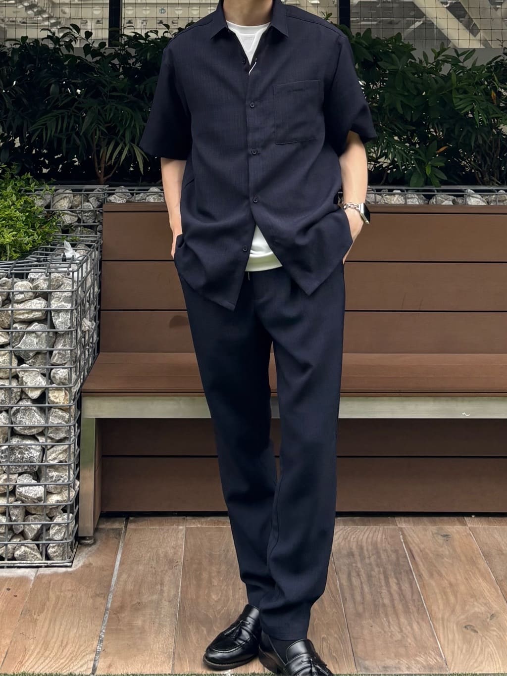 うらしーさんの「THE SHOP TK｜ツイルキーネック 半袖Tシャツ 接触冷感/洗濯機OK」を使ったコーディネート