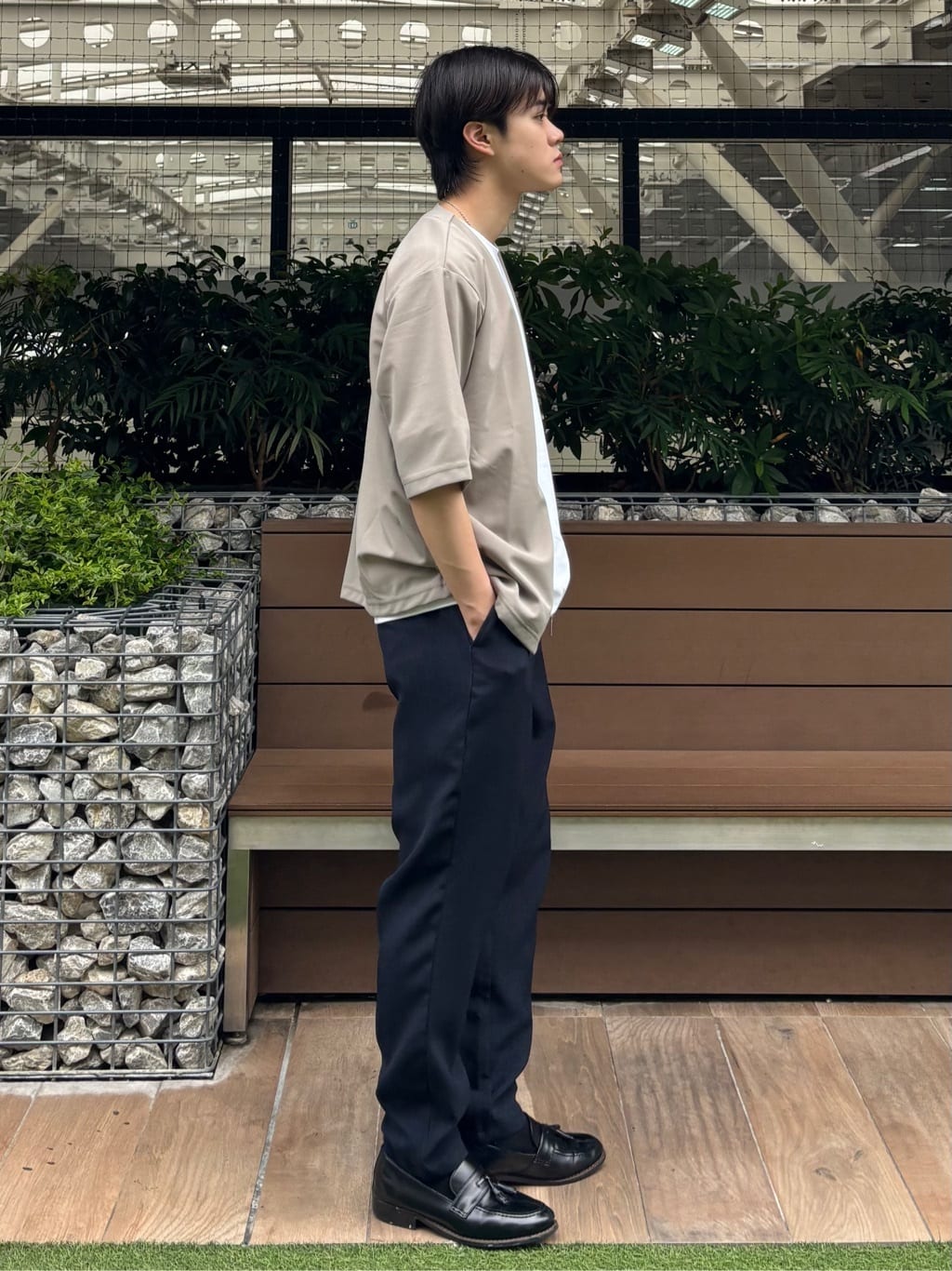 うらしーさんの「THE SHOP TK｜五分袖カーディガン+半袖Tシャツセットアイテム 洗濯機OK」を使ったコーディネート