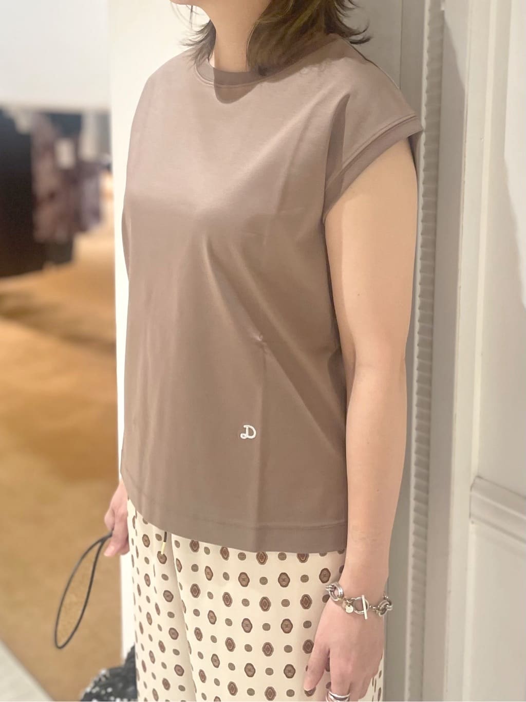 makiさんの「DRESSTERIOR｜スパンコール2WAY巾着バッグ」を使ったコーディネート