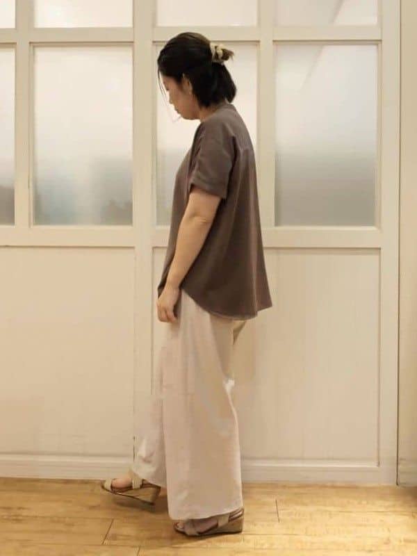 machiさんの「SHOO･LA･RUE｜【洗える/プチプラ】大人の抜け感をプラスする バンドカラーシャツ」を使ったコーディネート