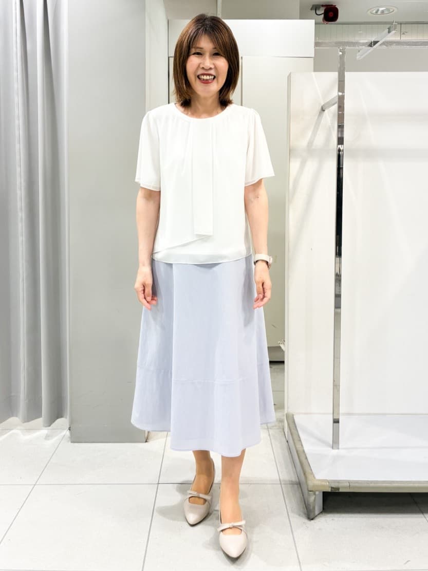 たみちゃんさんの「Reflect｜◆【UVカット／接触冷感／マシンウォッシュ可能】タックデザインブラウス」を使ったコーディネート