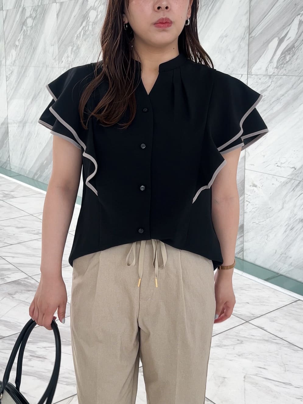 ちびゆきさんの「grove｜キレイも動きやすさも　美脚見えハイパーストレッチパンツ」を使ったコーディネート