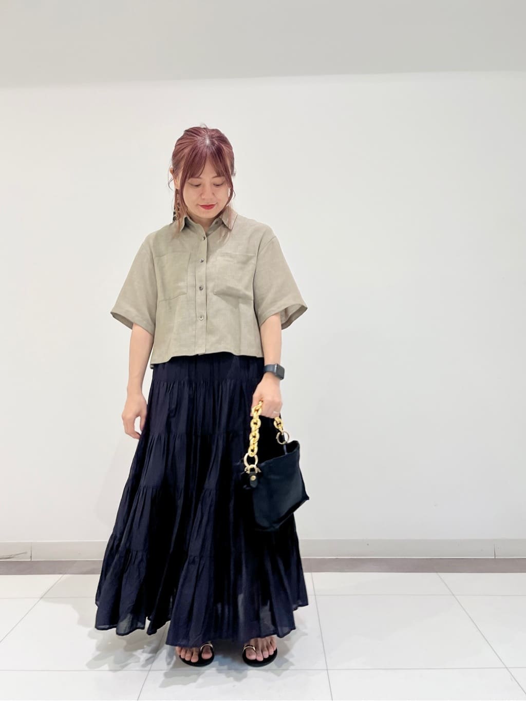 Reecoさんの「DRESSTERIOR｜◆洗える/コットンボイルティアードスカート」を使ったコーディネート
