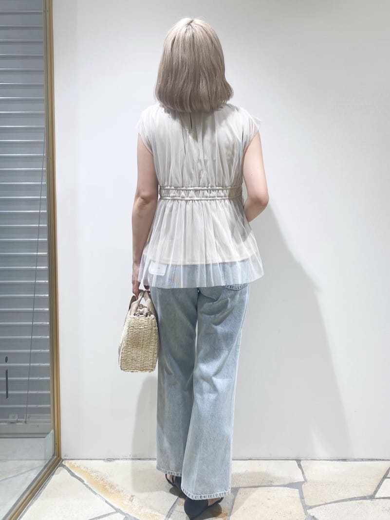 rieさんの「index｜《丈が選べる》ストレートデニムパンツ【洗濯機洗い可】」を使ったコーディネート