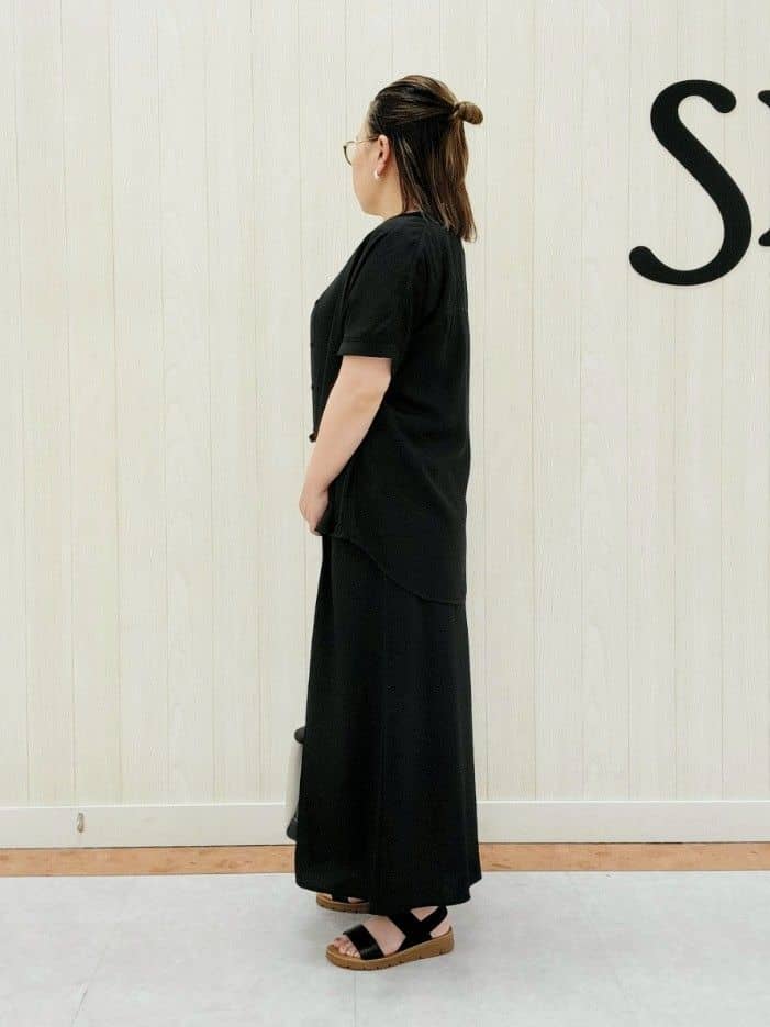 nanahachiさんの「SHOO･LA･RUE｜【洗える/プチプラ】大人の抜け感をプラスする バンドカラーシャツ」を使ったコーディネート