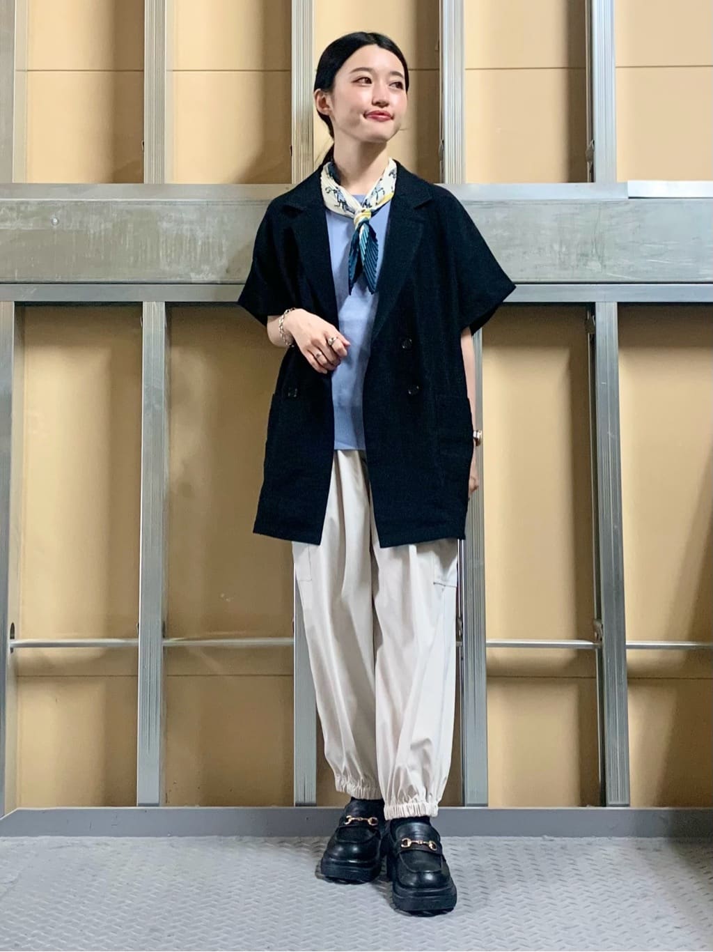 sahoさんの「THE SHOP TK｜さらさらフレアスリーブサマーニット【毛玉になりにくい/UV/洗濯機OK】」を使ったコーディネート