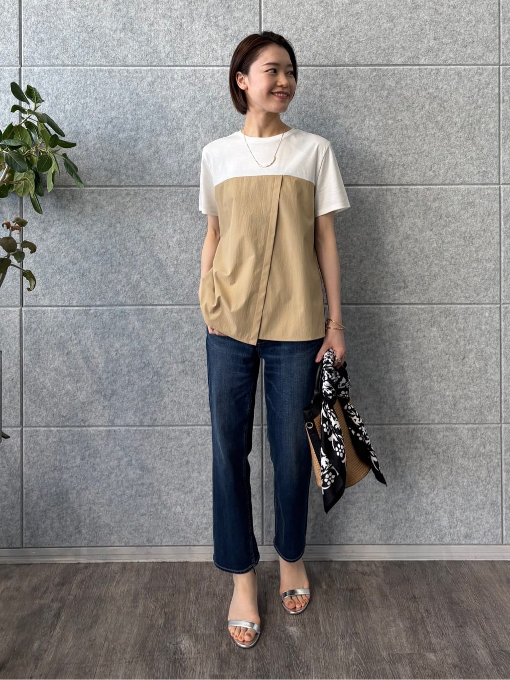 kanaeさんの「INDIVI｜【洗える】ビスチェレイヤード風トップス」を使ったコーディネート