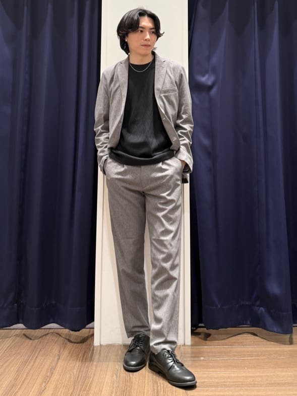 Tightさんの「THE SHOP TK｜シャリルジャージ ジャケット　洗濯機OK/吸水速乾/イージーケア/セットアップ可」を使ったコーディネート