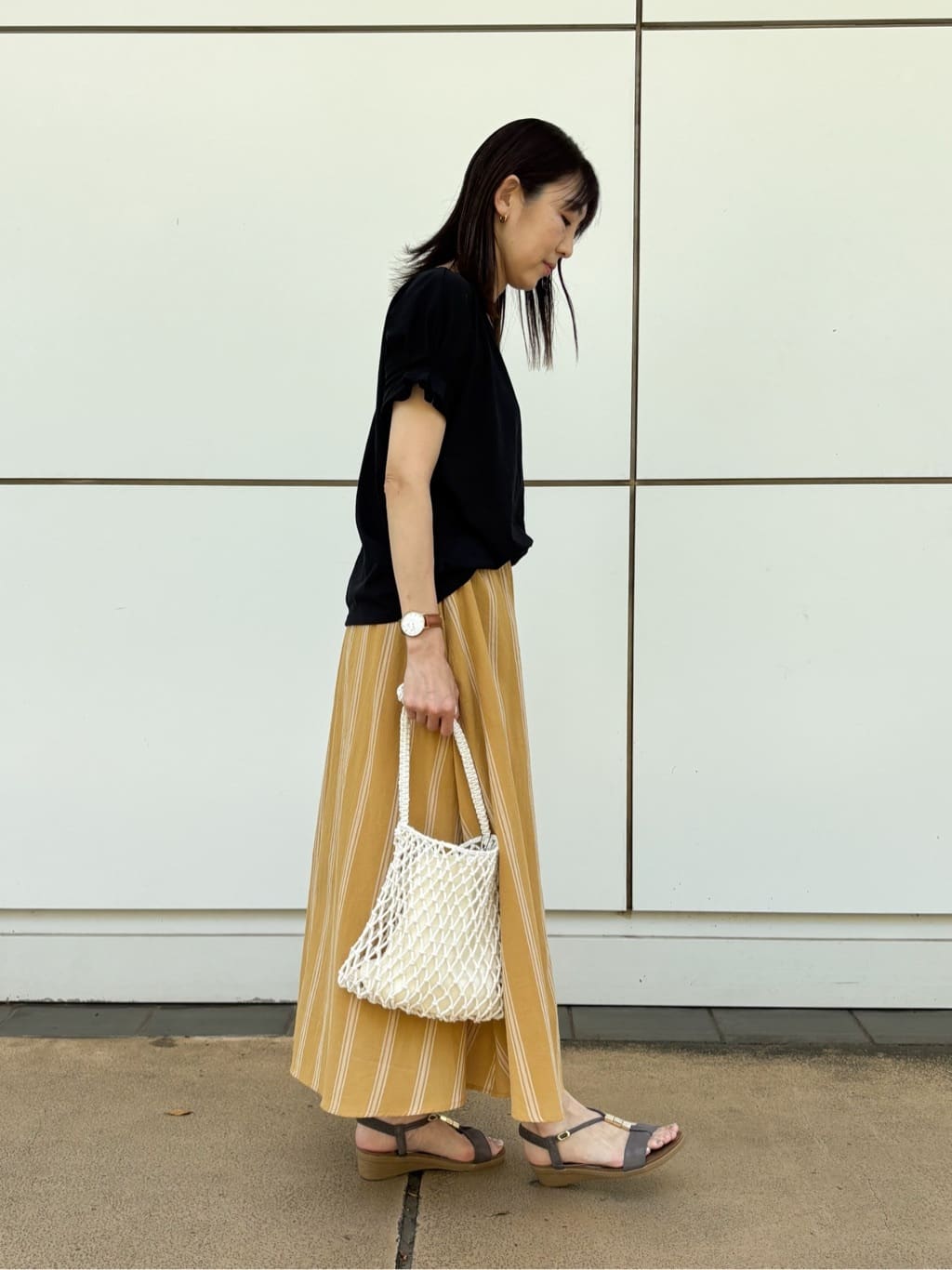 まいさんの「SHOO･LA･RUE｜【S-LL/UV/プチプラ】お袖タックで好印象 デザインTシャツ」を使ったコーディネート