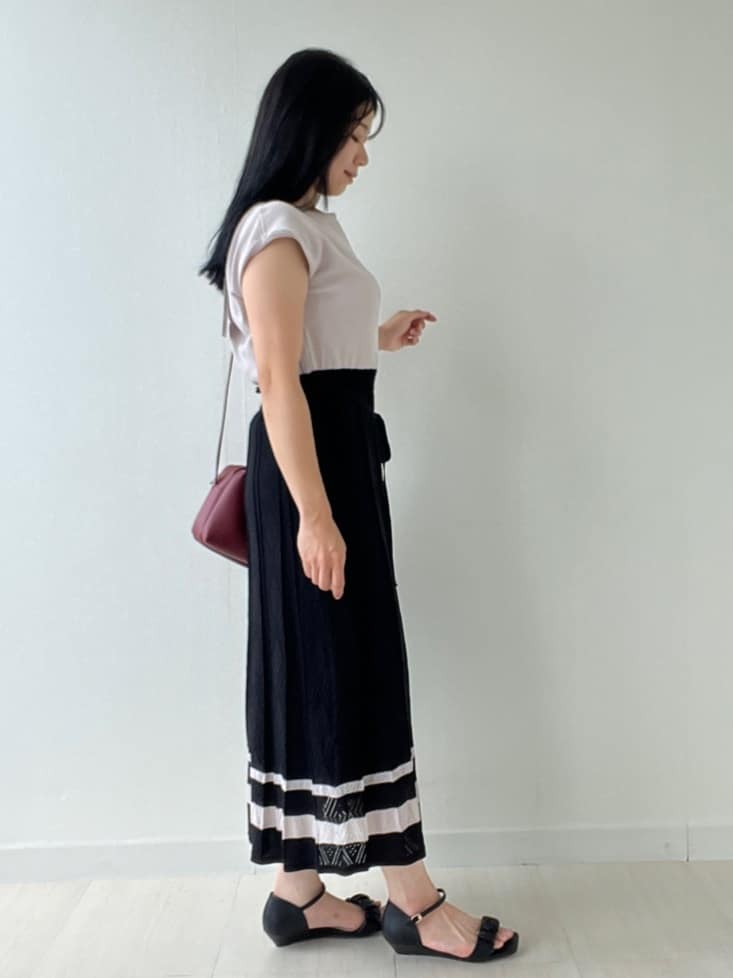 Mori Moriさんの「index｜◆ギャザーフリルベルトウェッジソールサンダル」を使ったコーディネート