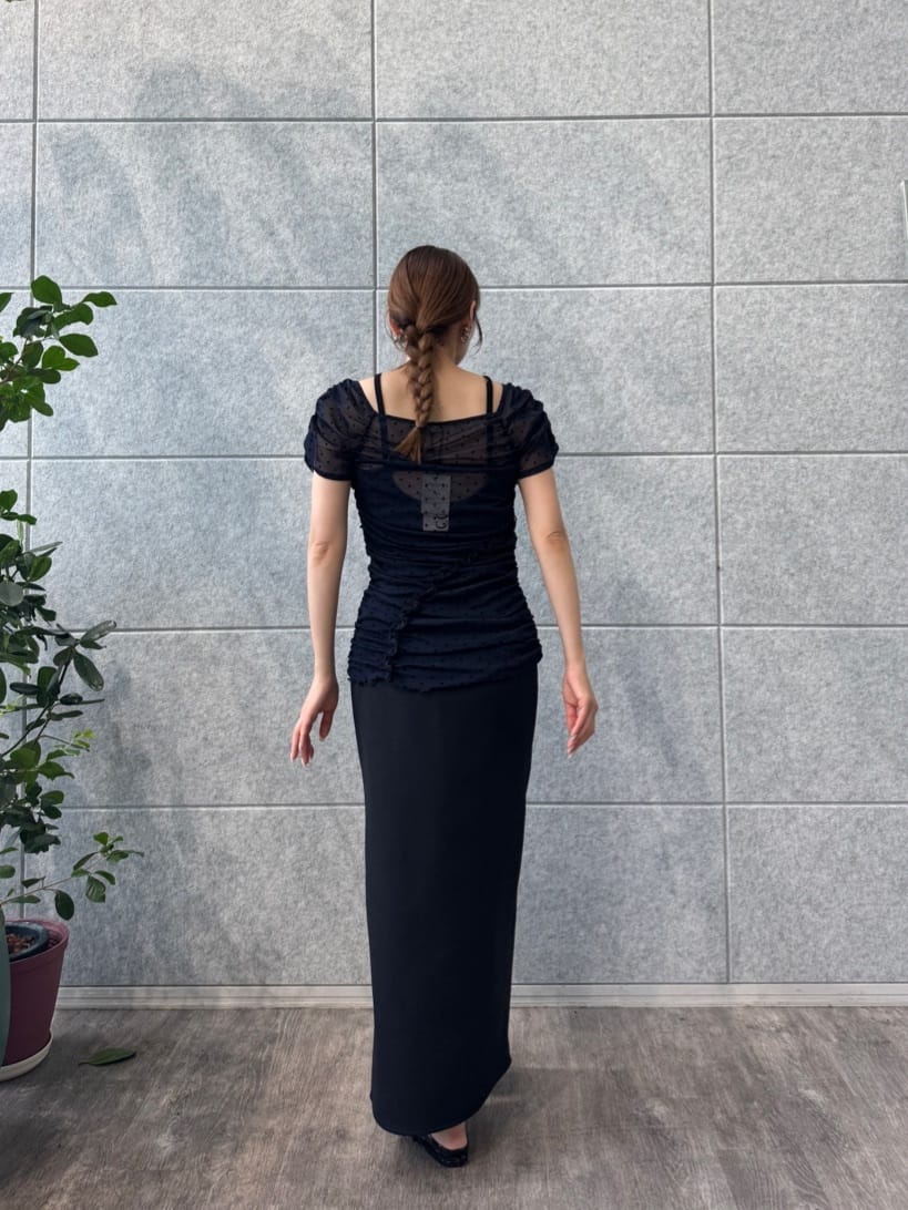 designer yukaさんの「CODE A｜slit jersey skirt」を使ったコーディネート