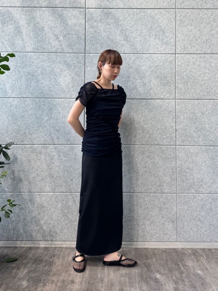designer yukaさんの「CODE A｜slit jersey skirt」を使ったコーディネート