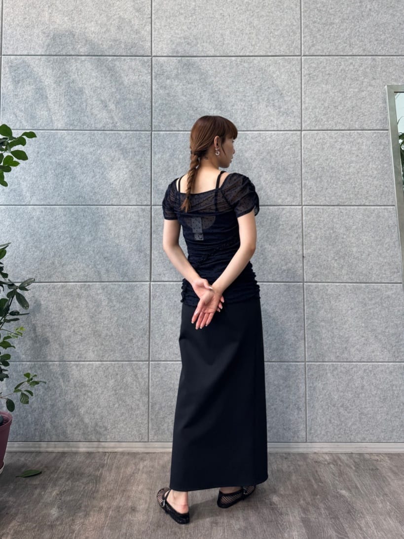 designer yukaさんの「CODE A｜slit jersey skirt」を使ったコーディネート