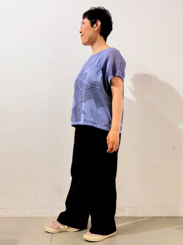 kodamaさんの「THE SHOP TK｜麻調ピンタックワイドパンツ【洗濯機OK】」を使ったコーディネート
