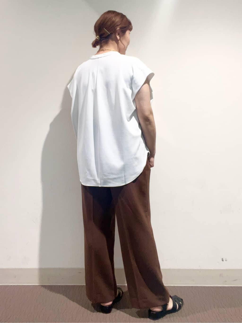 のん.Yさんの「OPAQUE.CLIP｜◆スキッパーフレンチスリーブトップス【UV／吸水速乾／洗濯機洗い可】」を使ったコーディネート
