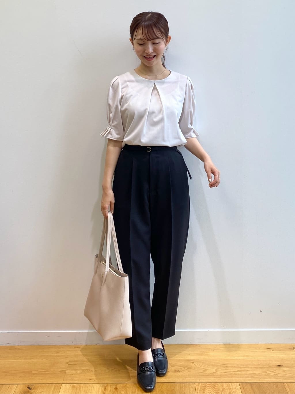 みさかさんの「index｜ストライプジャージタックスリーブトップス【吸水速乾／洗濯機洗い可】」を使ったコーディネート