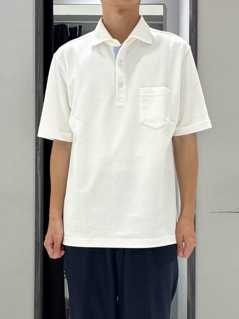 わいずみさんの「TAKEO KIKUCHI｜【抗菌防臭／9色5サイズ展開】ハニカムメランジ ポロシャツ」を使ったコーディネート