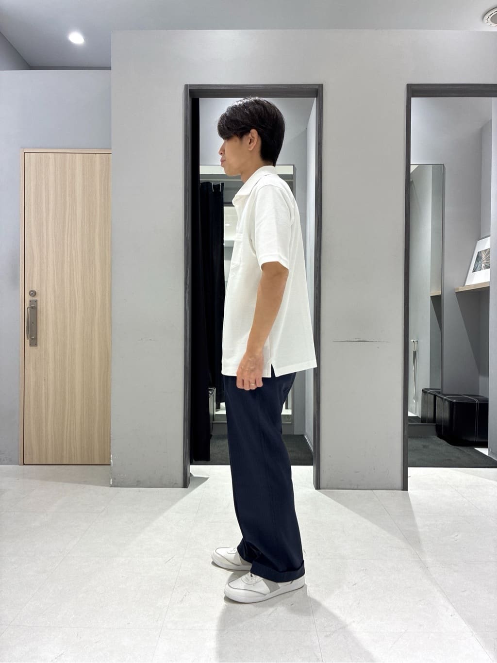 わいずみさんの「TAKEO KIKUCHI｜【抗菌防臭／9色5サイズ展開】ハニカムメランジ ポロシャツ」を使ったコーディネート