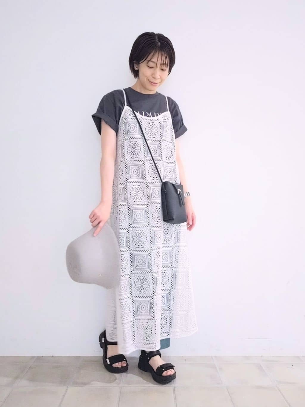 miomioさんの「SHOO･LA･RUE｜【S-LL】レースキャミワンピース」を使ったコーディネート