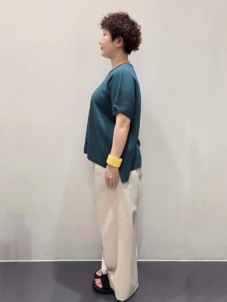 ゆきをさんの「OPAQUE.CLIP｜《5色展開／S-LLサイズ》リラクシーメッシュニット【洗濯機洗い可】」を使ったコーディネート